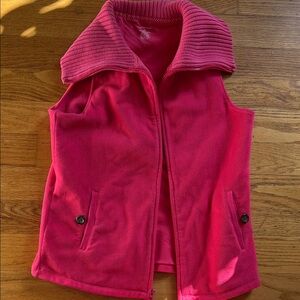 Lands' End women’s Bright Pink Fleece Vest